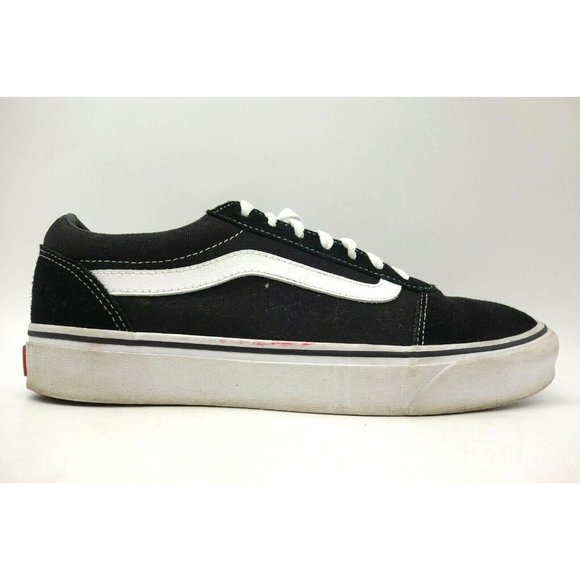 Vans Off The Wall Black Leather Casual Lace Up Tennis Shoes Men\'s 8.5 main image 12